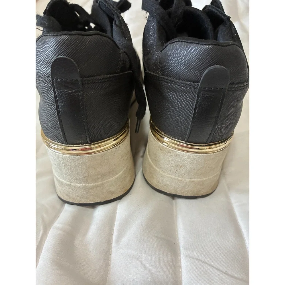 Aldo Black with Sparkly inserts Wedge Sneakers Women's‎ Size 11